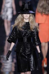 Christian Dior – Black ponyskin suit and matching hat