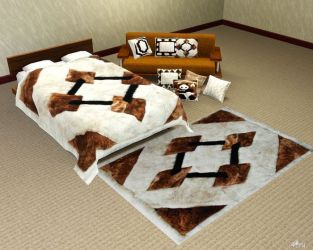 Декор для спальни из меха альпаки от Soli.